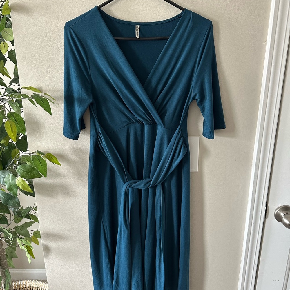 Comfortable Teal Maternity Dress